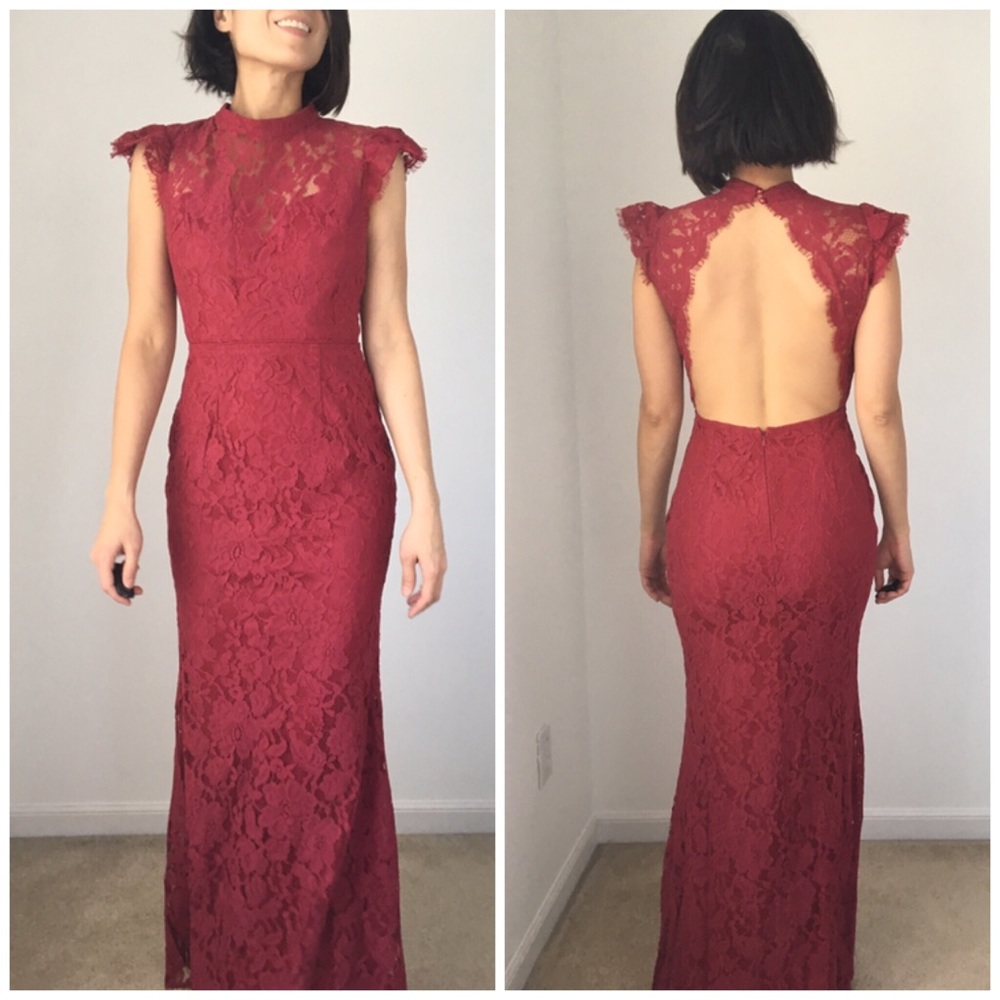 OPEN BACK LACE LONG DRESS - Picture 8 of 8